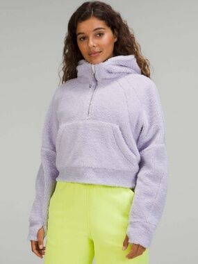 Lululemon Scuba  Oversized Half-Zip Fleece Hoodie Faint Lavender M/L